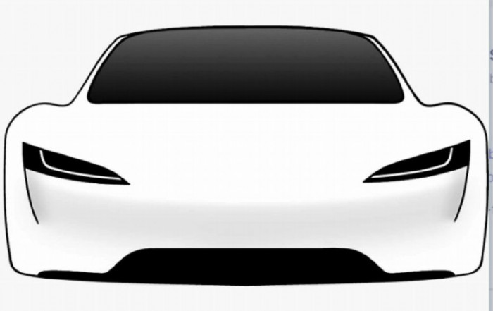 Tesla Roadster - White Sticker