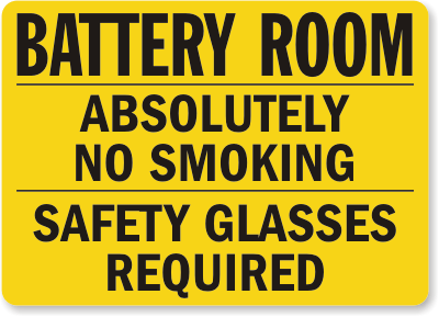 Battery Charging Danger Signs and Labels 02