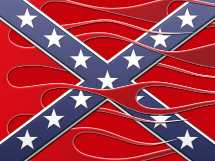 Confederate Flag Flames Sticker