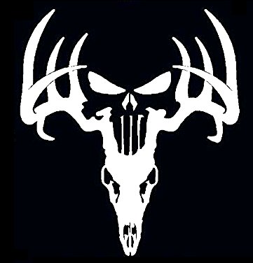DEER SKULL WITH PUNISHER SKULL DECAL - Pro Sport Stickers
