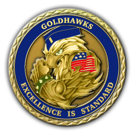 goldhawks miliraty coin design sticker