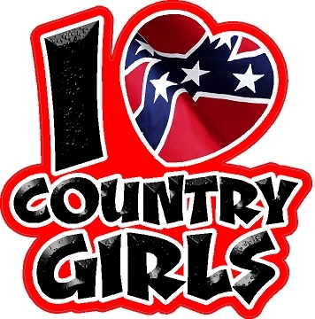i love country girls rebel sticker