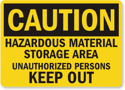 Material Storage Area Caution Sign 2