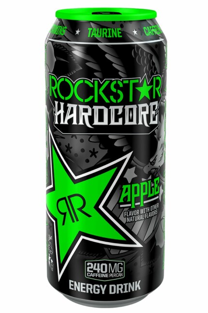Rockstar HARDCORE APPLE energy drink can shaped sticker