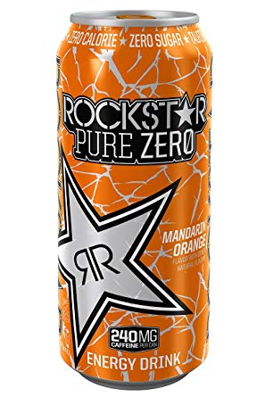 Rockstar PURE ZERO ORANGE energy drink can shaped sticker