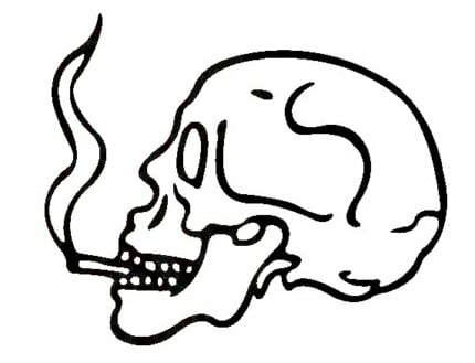 Smokin Skull Sticker
