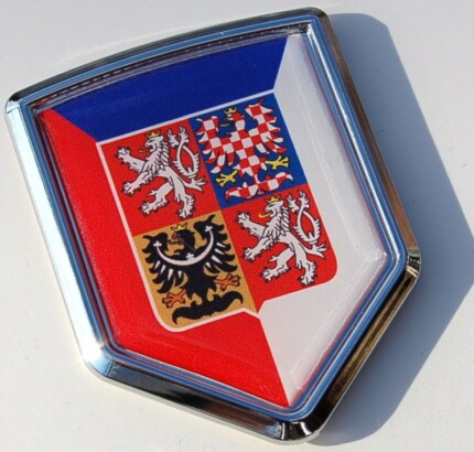 Czech Republic Decal Flag Crest Car Chrome Emblem Sticker