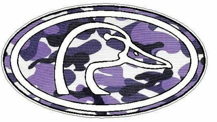 Duck Hunting Oval Decal 66 - Camo Purple