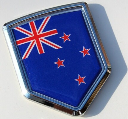 New Zealand Decal Flag Crest Car Chrome Emblem Sticker