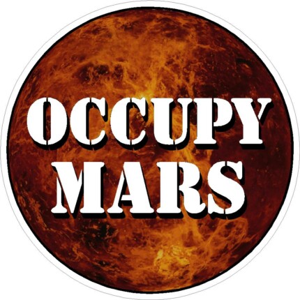OCCUPY MARS STICKER ROUND