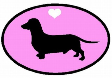 Oval Dachshund Decal PINK