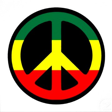 rasta peace symbol sticker