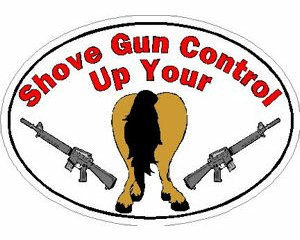 SHOVE GUN CONTROL OVAL STICKER