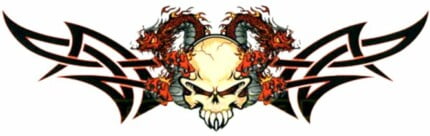 Skull Double Dragon Decal Sticker