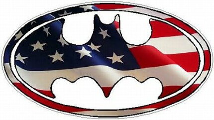 Bat Oval USA Flag Sticker
