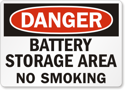 Battery Charging Danger Signs and Labels 06