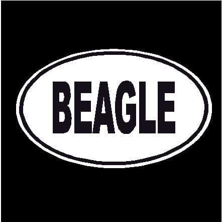 Beagle Dog Oval Decal