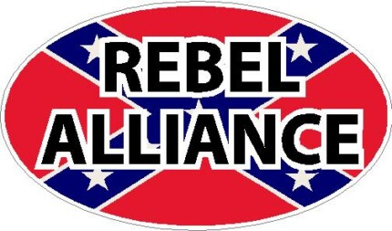 confederate flag oval REBEL ALLIANCE decal