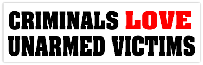 criminals love unarmed victims bumper sticker