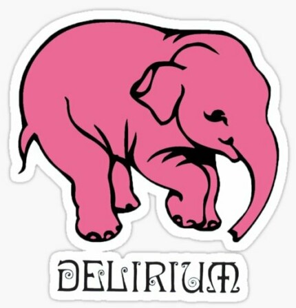 DELIRIUM TREMENS PINK ELEPHANT FUNNY BEER STICKER