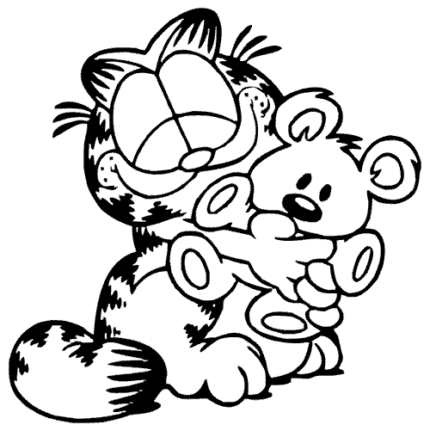 Garfield Hugging Teddy Diecut Sticker
