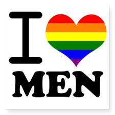 gay pride i love men sticker