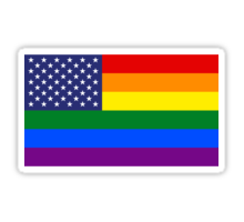 gay usa flag sticker