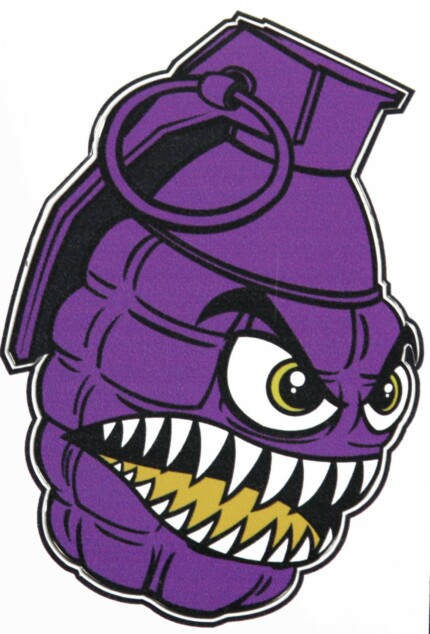 Grenade 4 Chomper Sticker purple