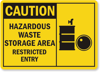 Hazardous Waste Store Caution Sign 4