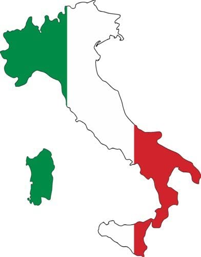 Italy shaped color flag sticker 77