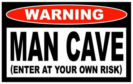 MAN CAVE Funny Warning Sticker Set