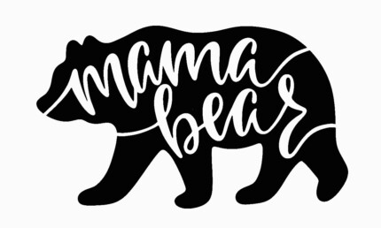 MOMMA BEAR CHICK DECAL BEAR SHAPE 33