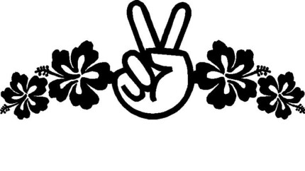Peace with Flowers Vinyl Car Decal