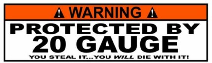 Protected By Funny Warning Sticker 03