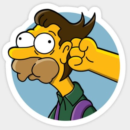 SIMPSON LENNY Punch Back Of The Head! Sticker