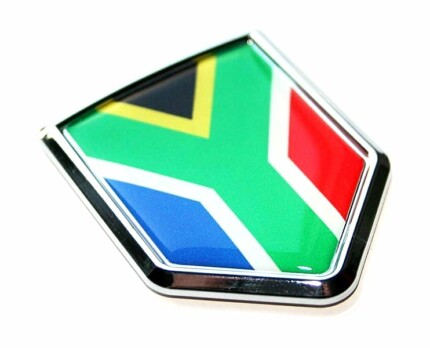 South Africa Flag Crest Decal Car Chrome Emblem Sticker