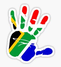 0 SOUTH AFRICAN FLAG STICKER HAND