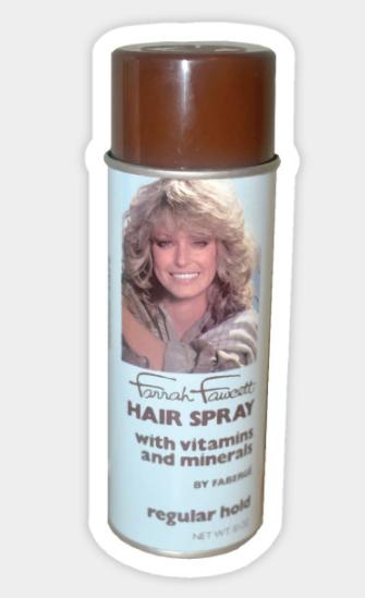 STRANGER THINGS Farrah Fawcett Hair Spray sticker
