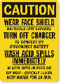 Wear Face Shield Caution Sign