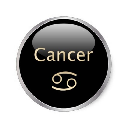 6 Small Round Zodiac Stickers Cancer