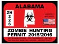 ZOMBIE HUNTING PERMIT DECALS