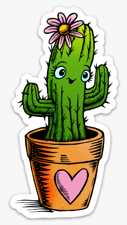 cactus-in pot cartoon-plant sticker
