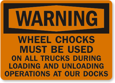 Chock Wheel Signs and Labels 36