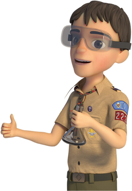 Ethan-9-scientist boy scout sticker