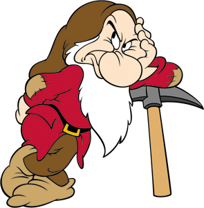 Grumpy Smurf Leaning on Axe Decal