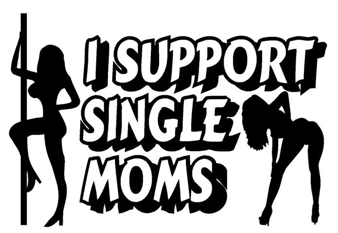 I Support Single Moms Vinyl Car Decal
