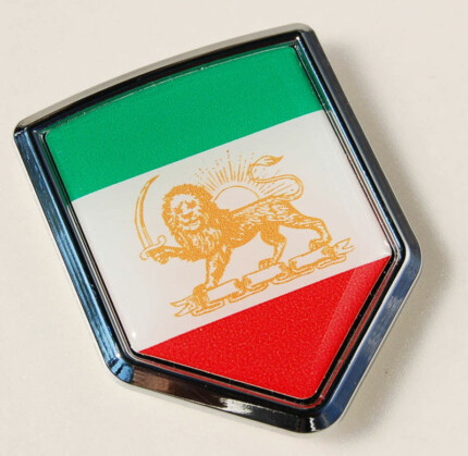 Iran Iranian Flag Crest Car Chrome Emblem Decal Sticker