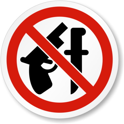 no-weapons-allowed-ROUND STICKER