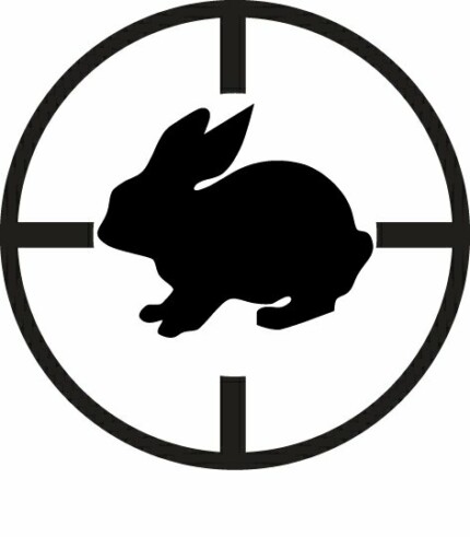 rabbit hunting scope sticker decal