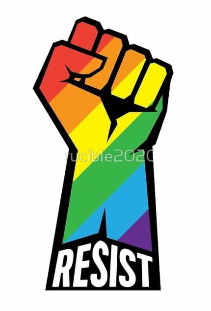 RESIST LGBT FIST POWER STICKER